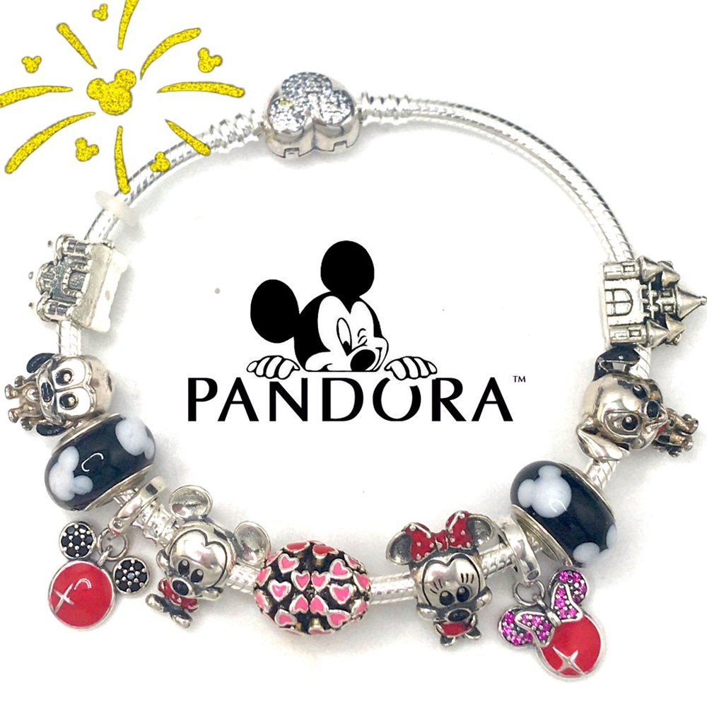 PANDORA Disney Mickey & Minnie Madness Bracelet w/ x2 Pandora Brand Charms